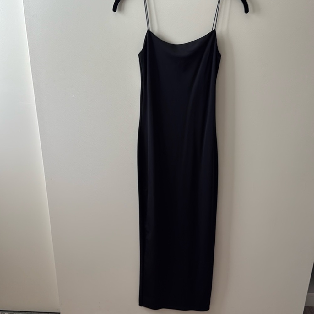 Zara black polyester bodycon midi dress - Picture 2 of 6